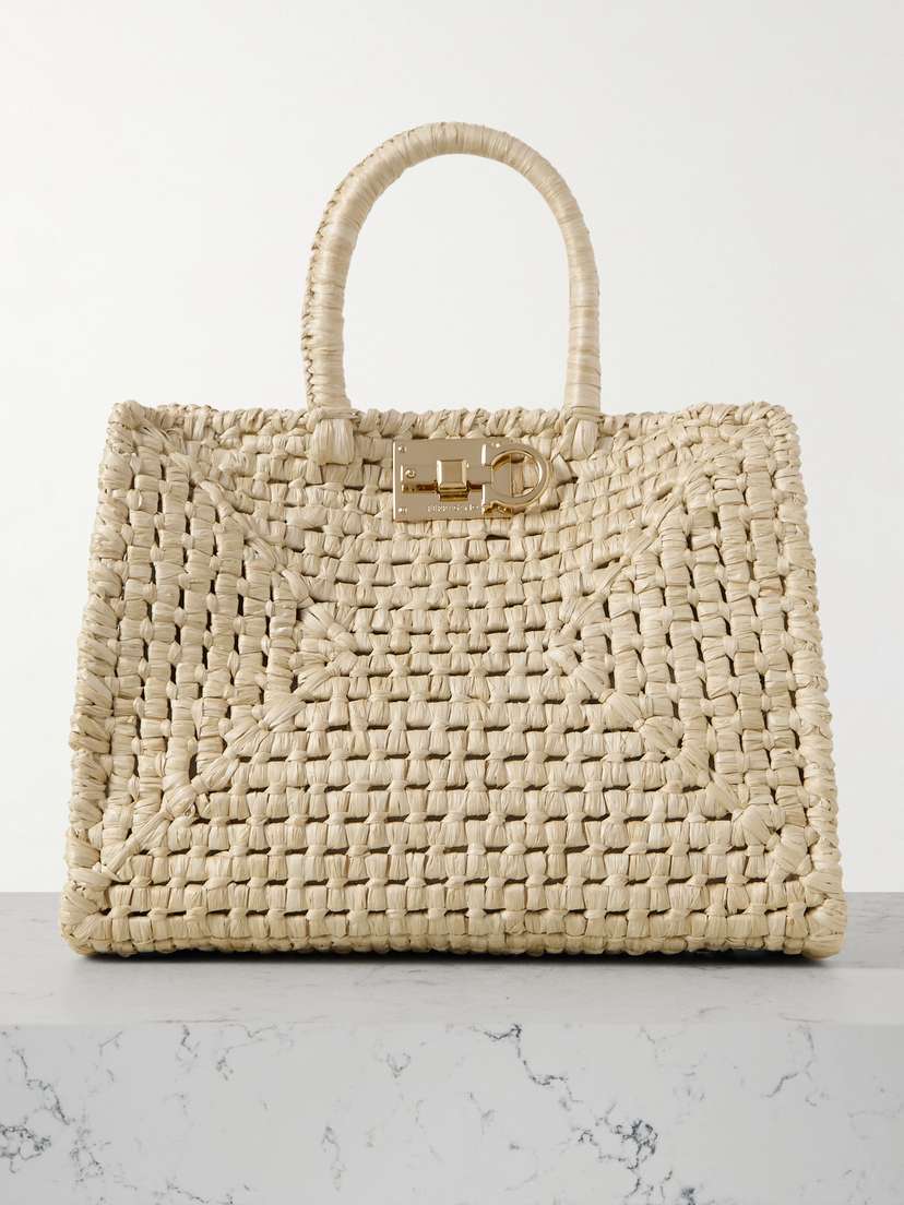 Ferragamo Studio Raffia Tote
