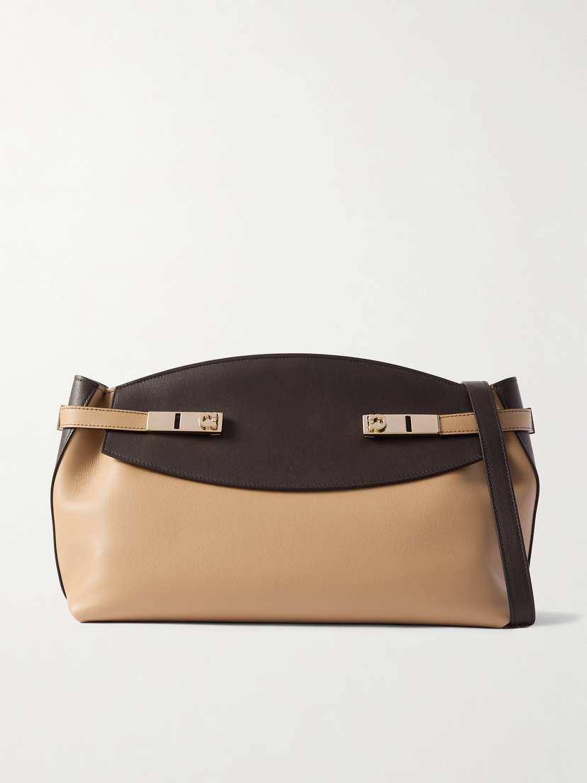 Ferragamo Hug Large Two-tone Leather Shoulder Bag