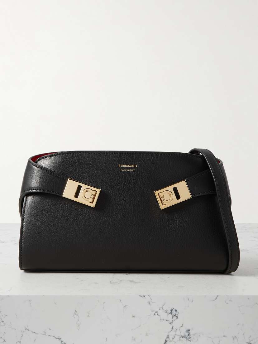 Ferragamo Hug Embellished Textured-leather Shoulder Bag