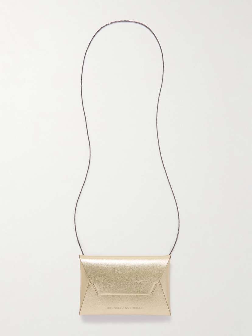 Brunello Cucinelli Metallic Textured-leather Shoulder Bag