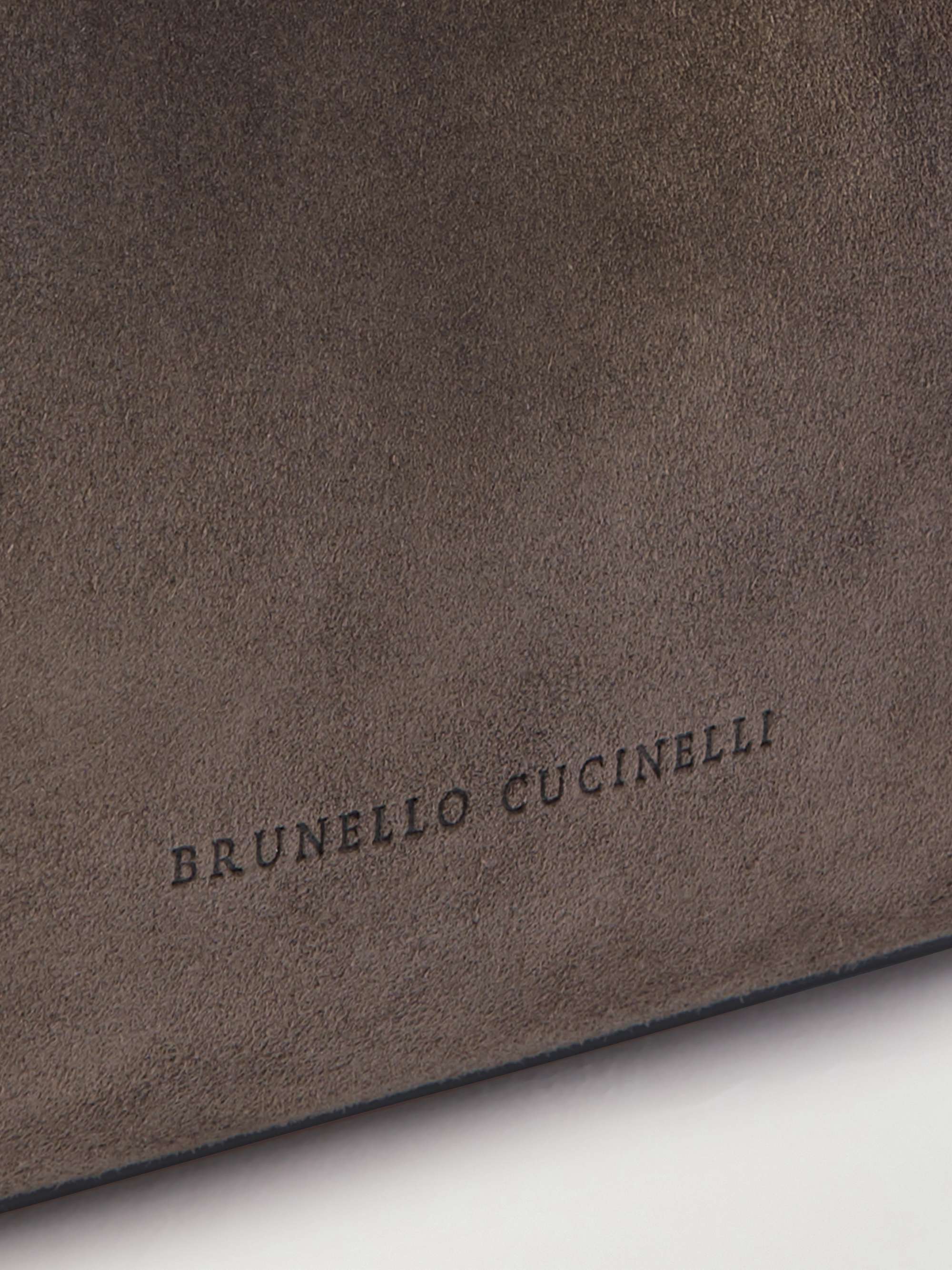 BRUNELLO CUCINELLI Bead-embellished suede shoulder bag