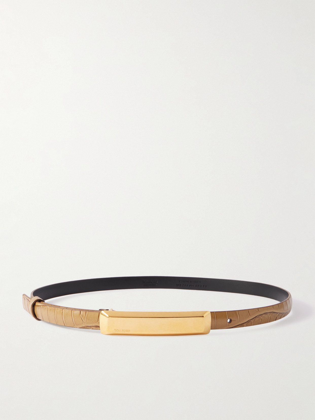 Tom Ford Croc-effect Leather Belt In Neutrals