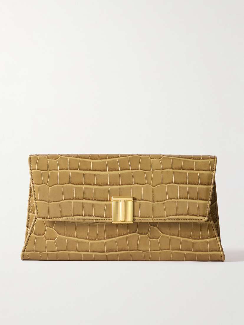 Tom Ford Nobile Croc-effect Patent-leather Clutch