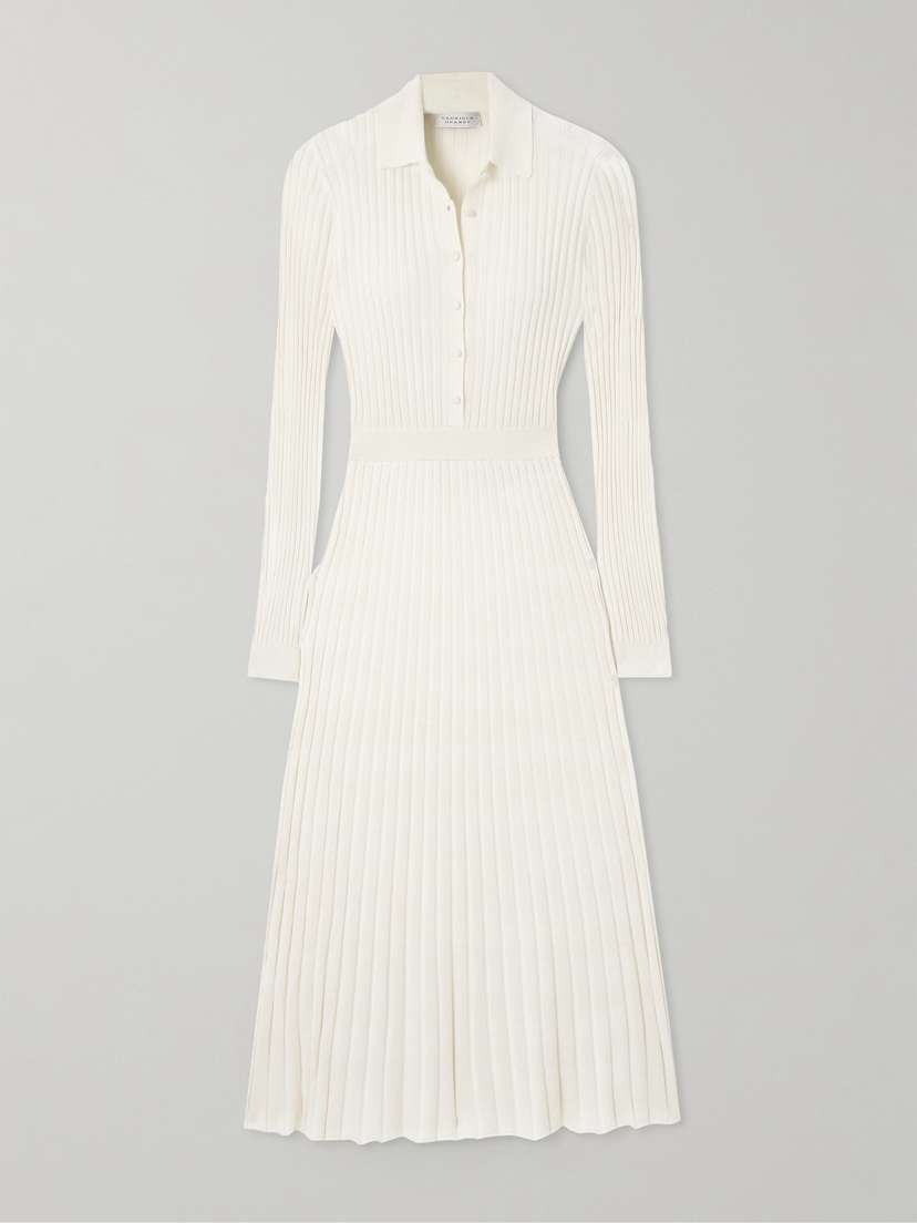 Gabriela Hearst Ardor Ribbed Cashmere And Silk-blend Midi Dress