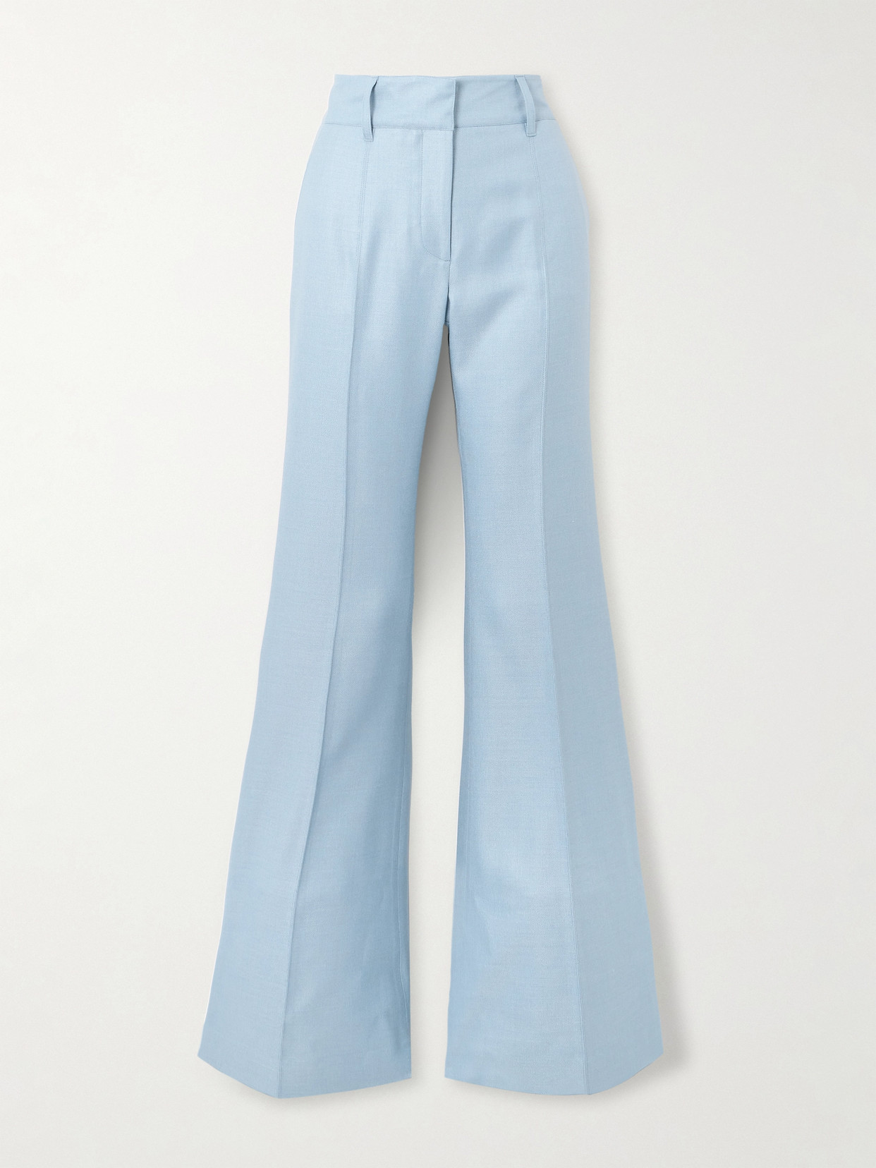 Gabriela Hearst Rhein Silk And Wool-blend Flared Trousers In Blue