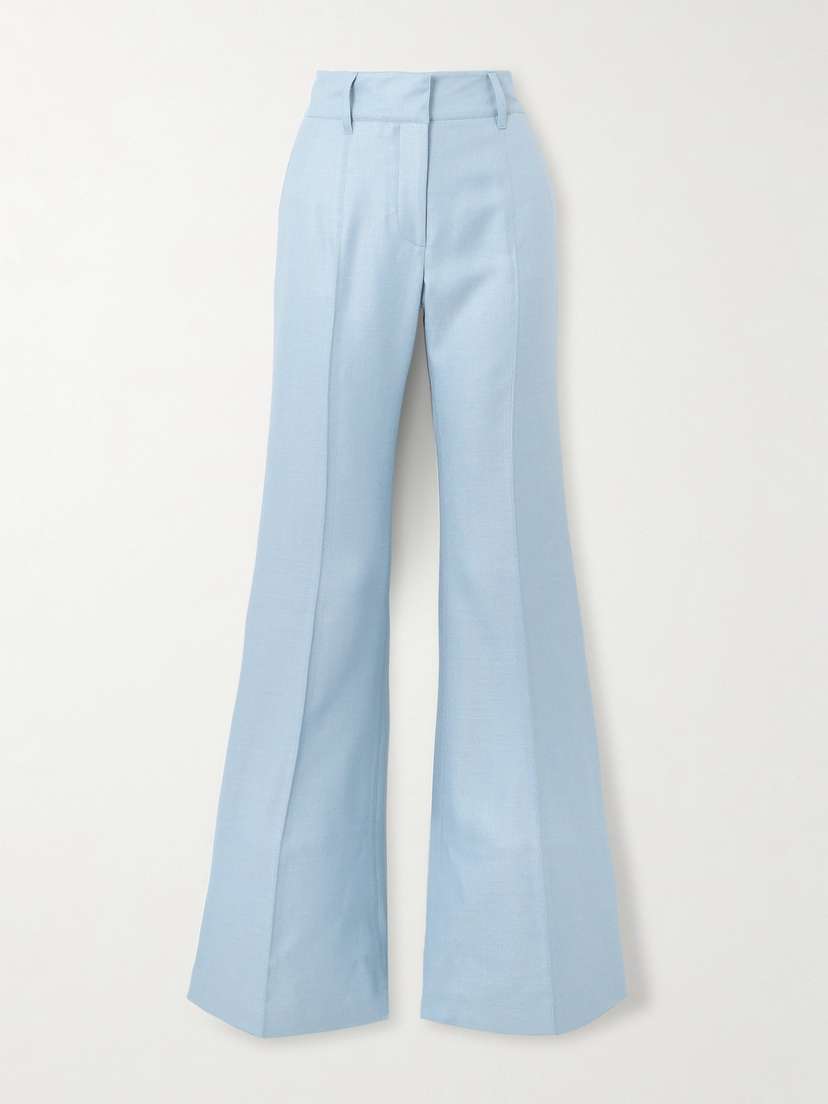 Gabriela Hearst Rhein Silk And Wool-blend Flared Pants