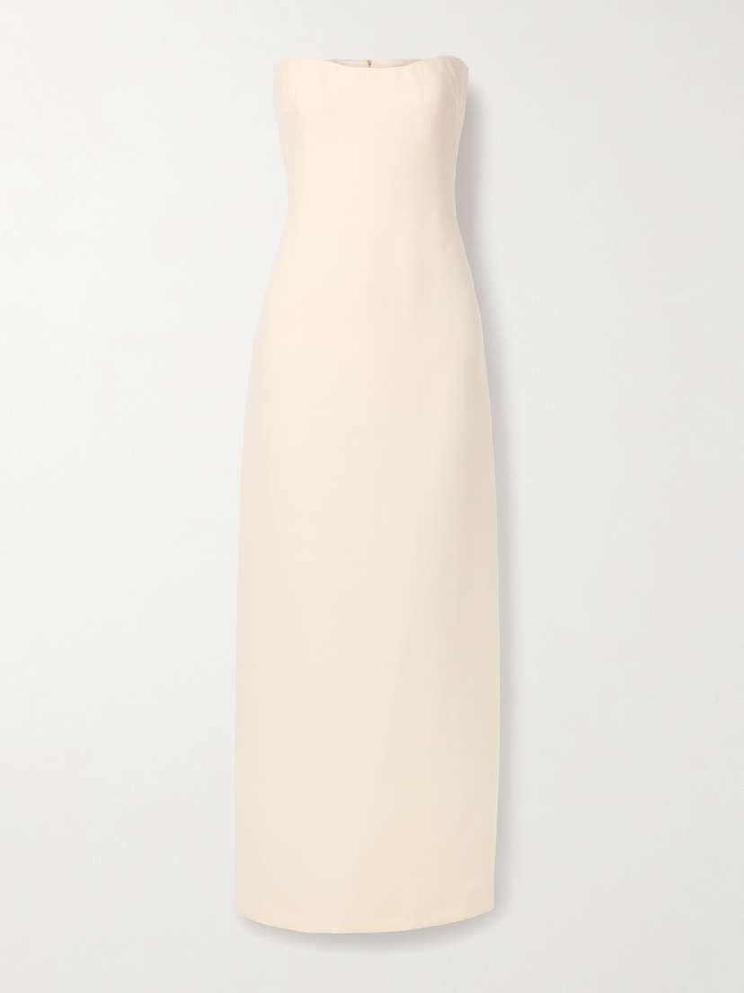 Gabriela Hearst Opus Strapless Wool And Silk-blend Maxi Dress