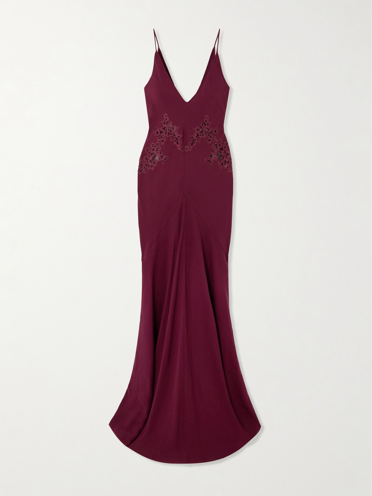 Gabriela Hearst - Apuleius Paneled Lace-trimmed Silk Gown - Red