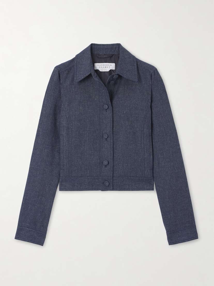 Gabriela Hearst Thereza Cropped Linen, Wool, Silk And Cashmere-blend Jacket
