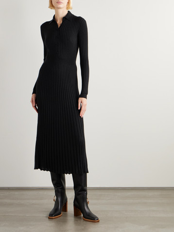 Gabriela Hearst Ardor ribbed cashmere and silk-blend midi dress
