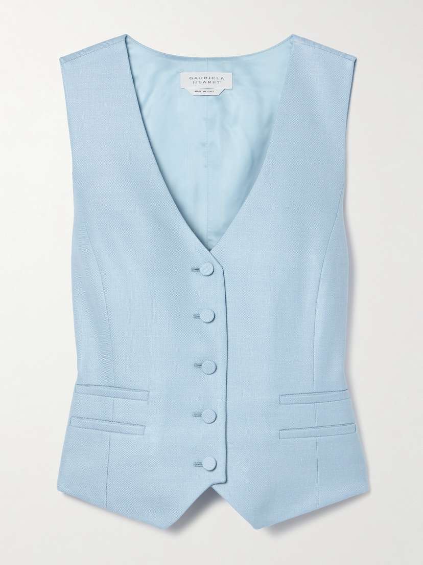 Gabriela Hearst Coleridge Wool, Silk And Linen-blend Vest
