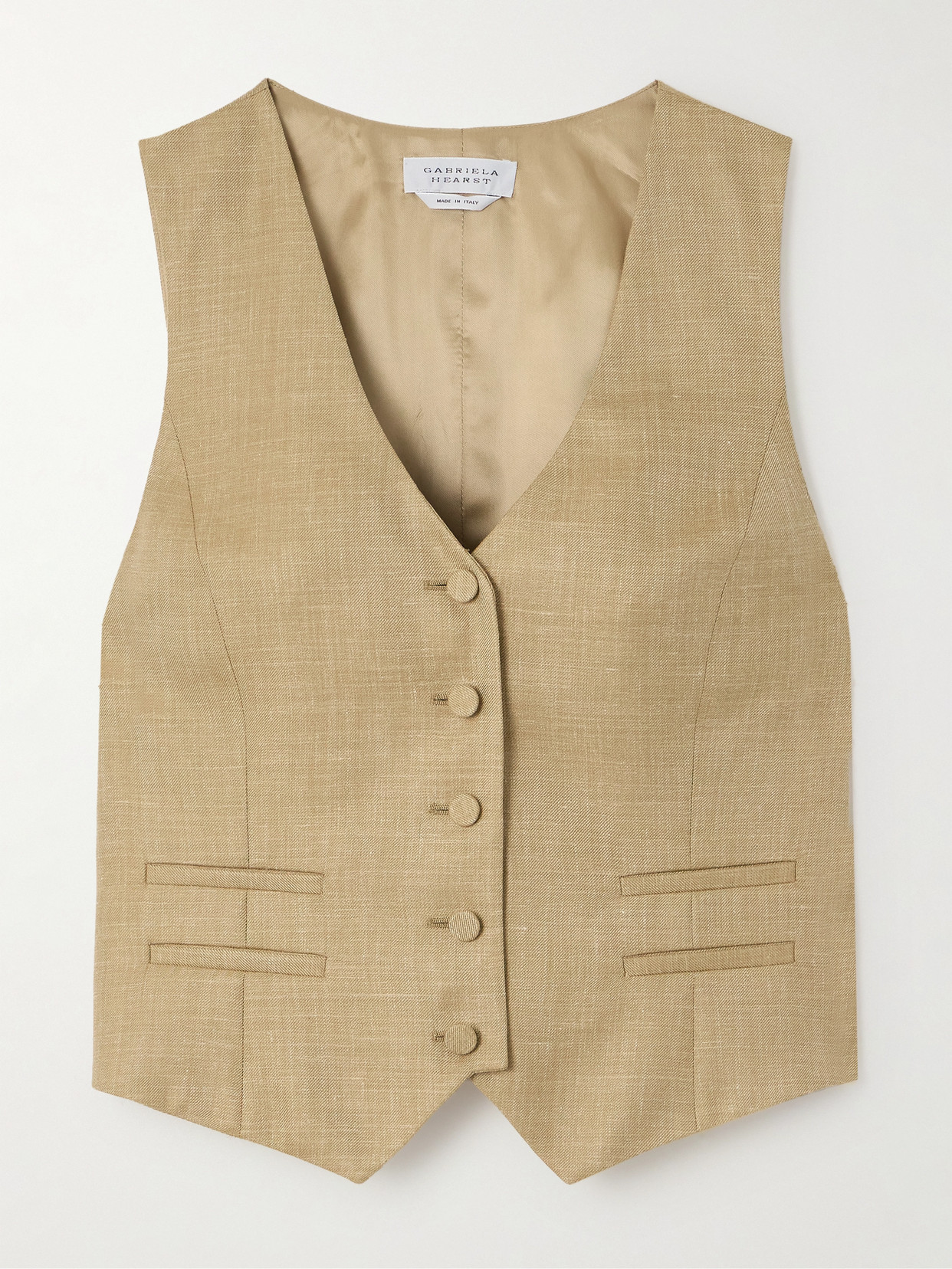 Gabriela Hearst Coleridge Vest In Hay Virgin Wool And Silk Linen In Neutrals