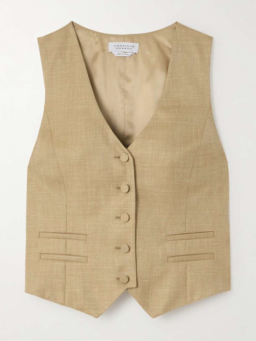 Gabriela Hearst Coleridge Wool, Silk And Linen-blend Vest