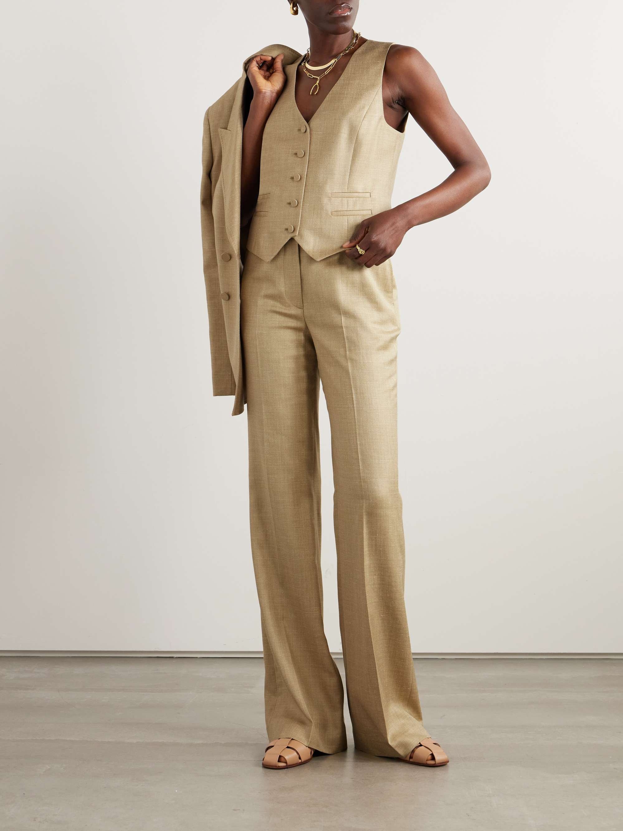 GABRIELA HEARST Coleridge wool, silk and linen-blend vest GABRIELA HEARST Coleridge wool, silk and linen-blend vest