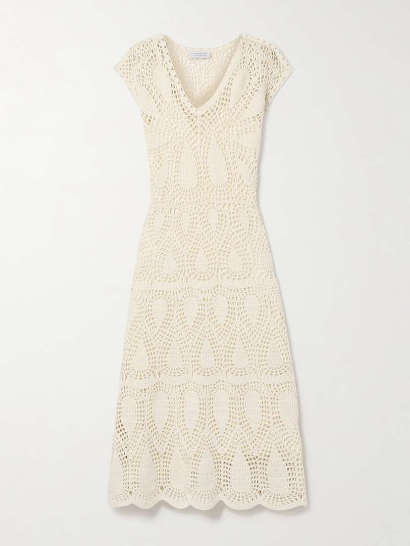 Gabriela Hearst Waldman Crocheted Wool And Cashmere-blend Midi Dress