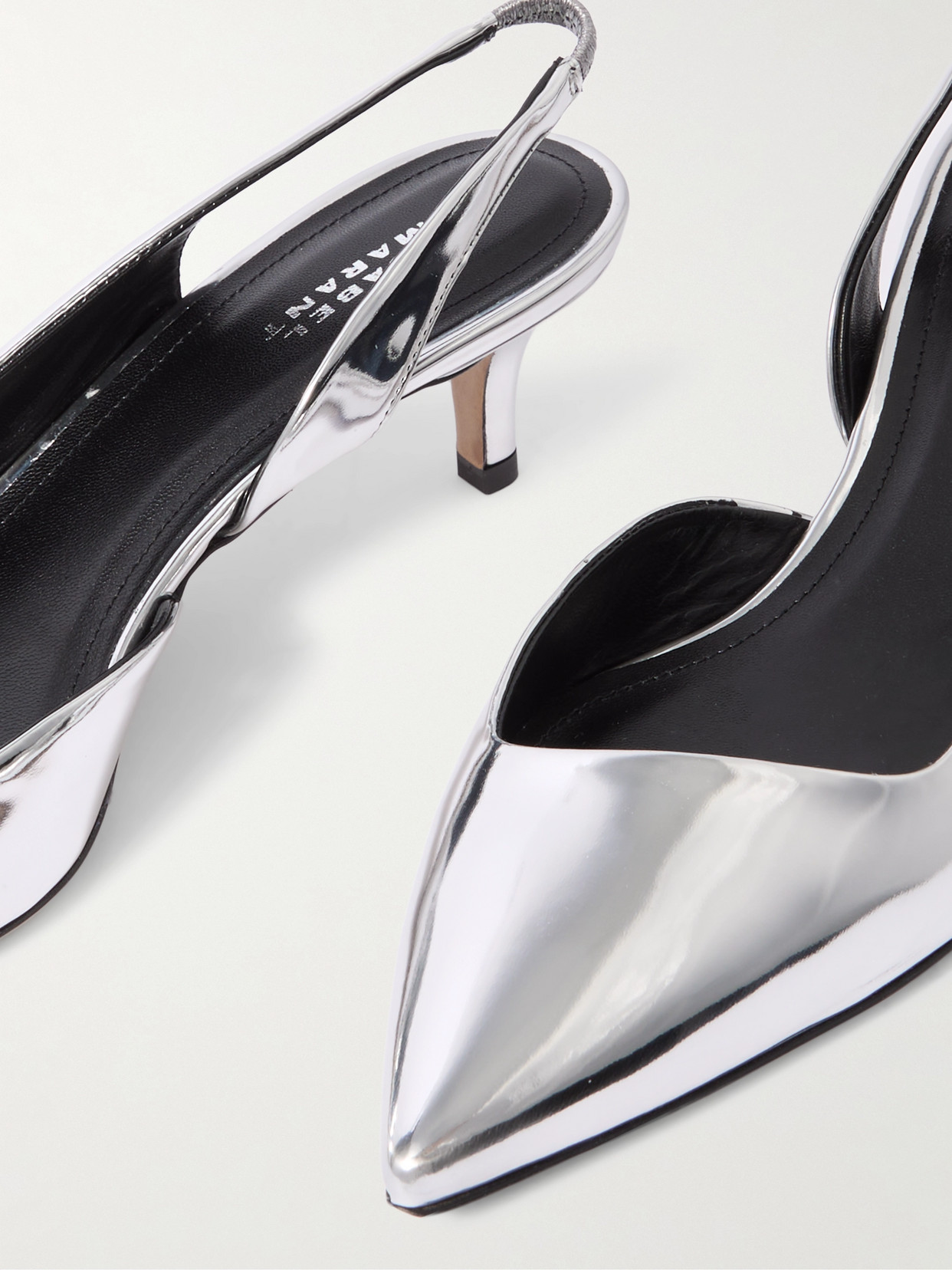 Piery Mirrored-Leather Slingback