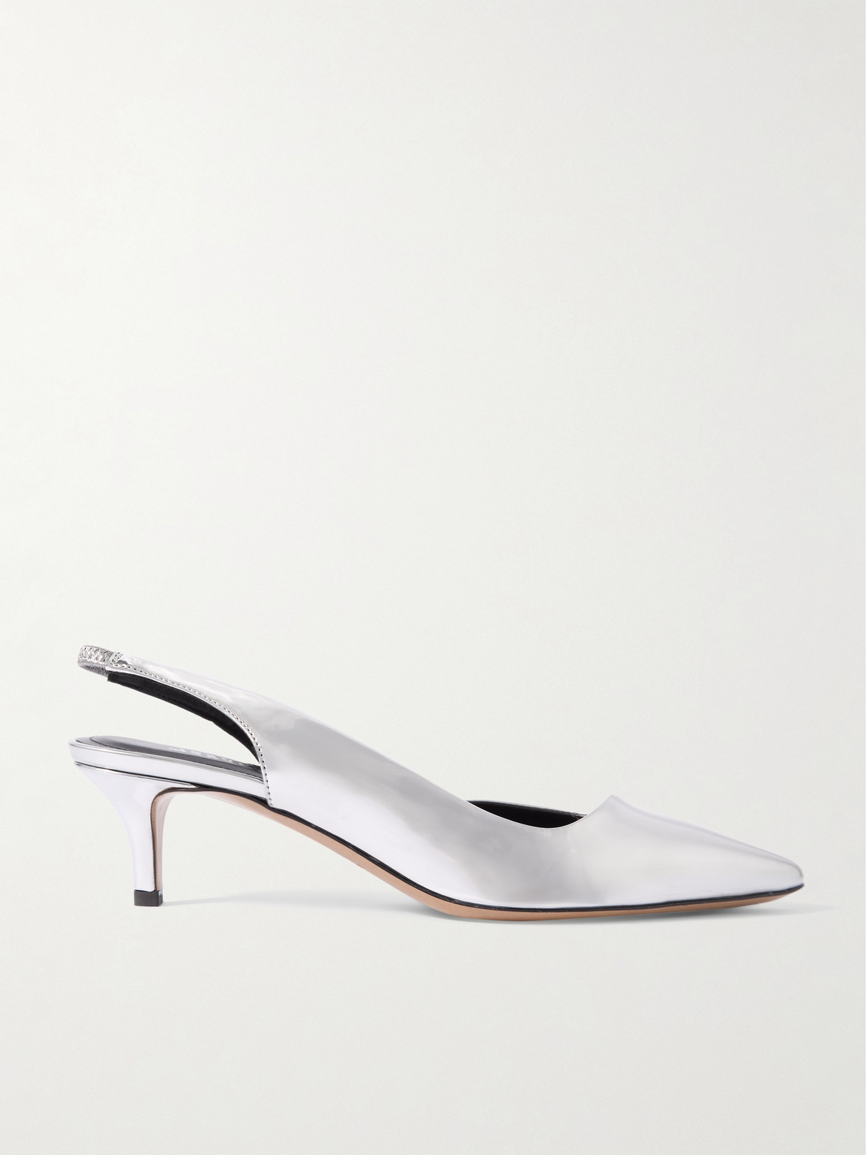 Isabel Marant Piery Mirrored-leather Slingback Pumps In Silver
