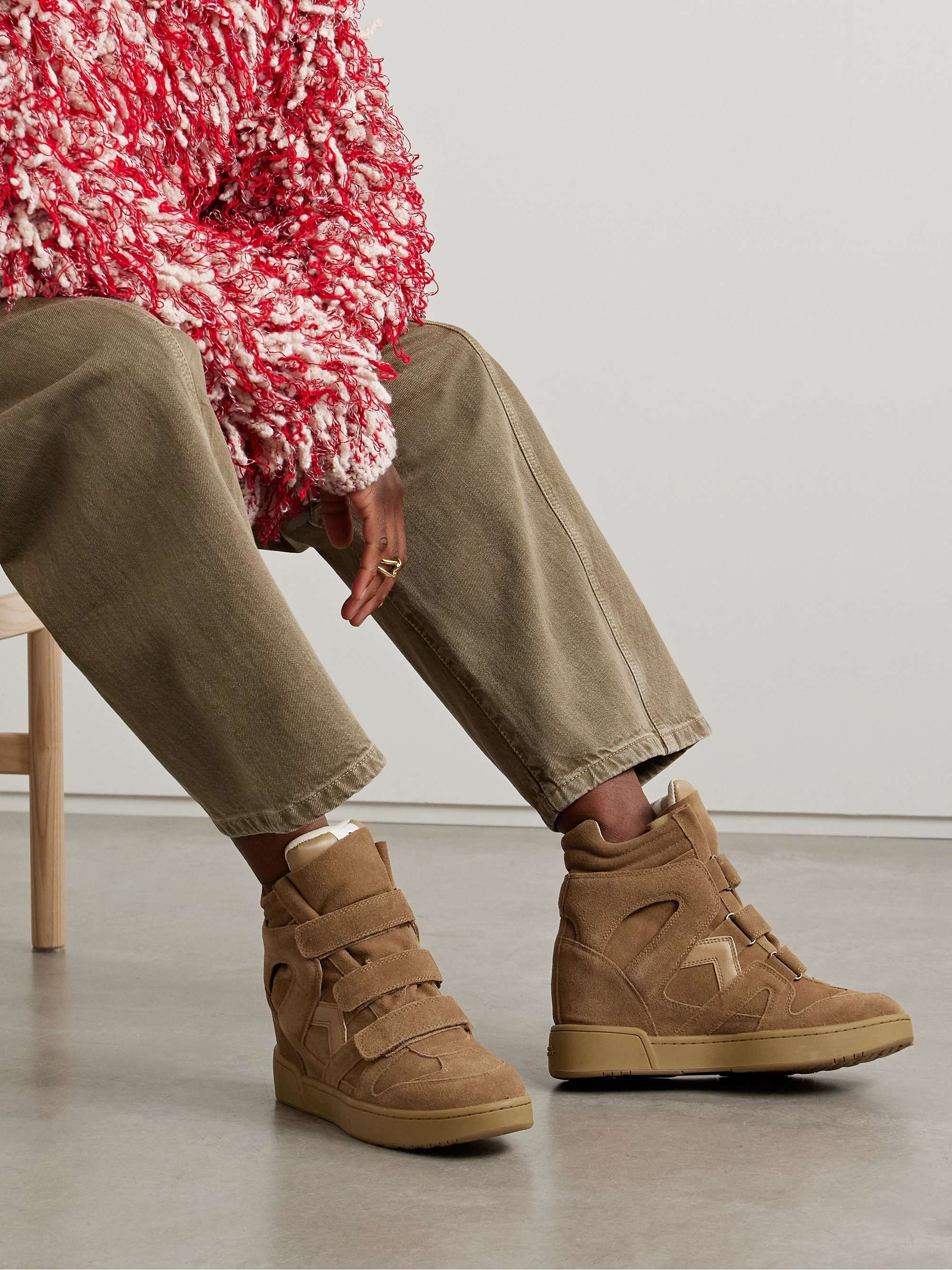 ISABEL MARANT IM3 Leather trimmed Suede High top Sneakers NET A PORTER