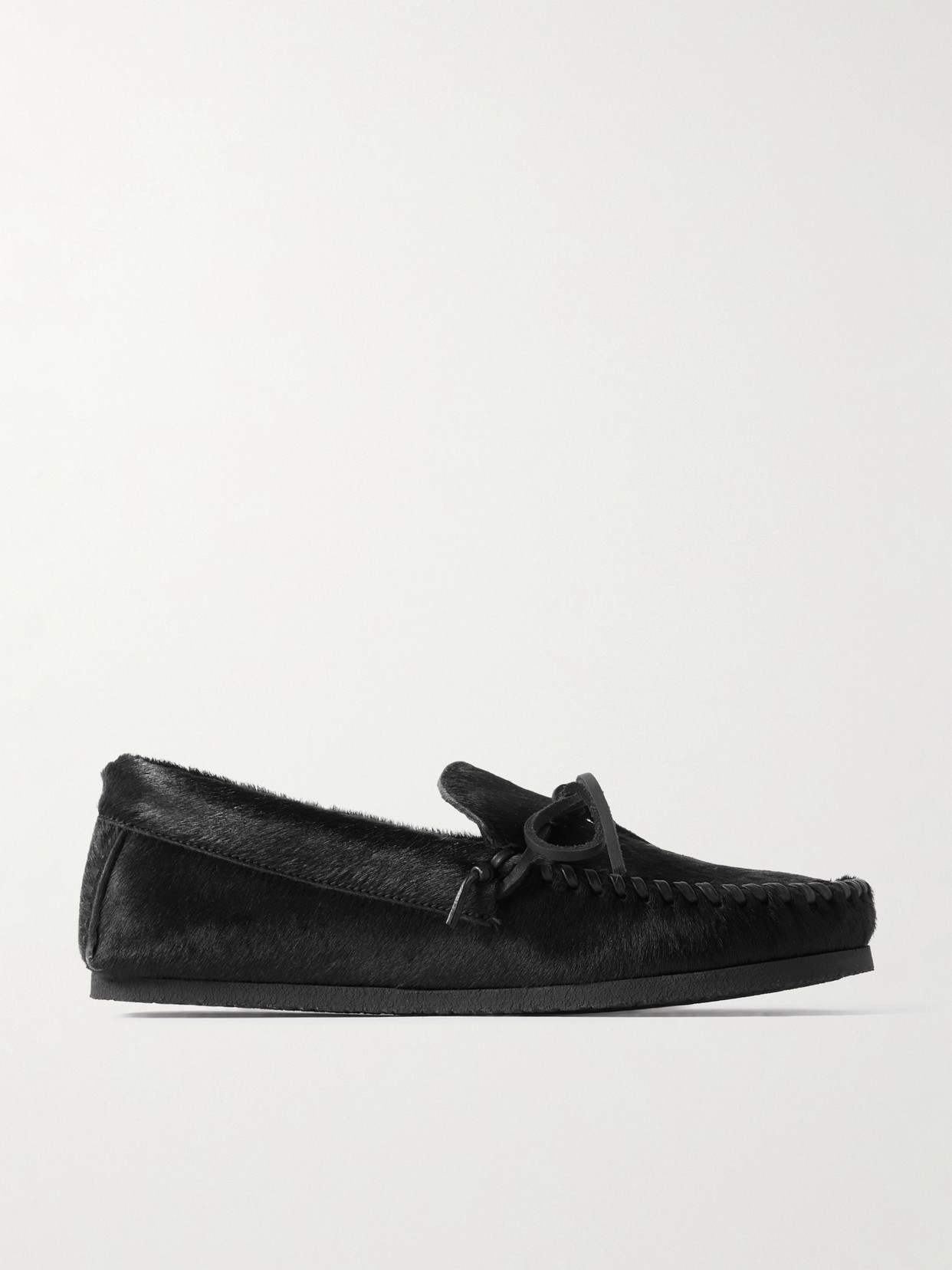 Isabel Marant Fitza Calf Hair Loafers In Black