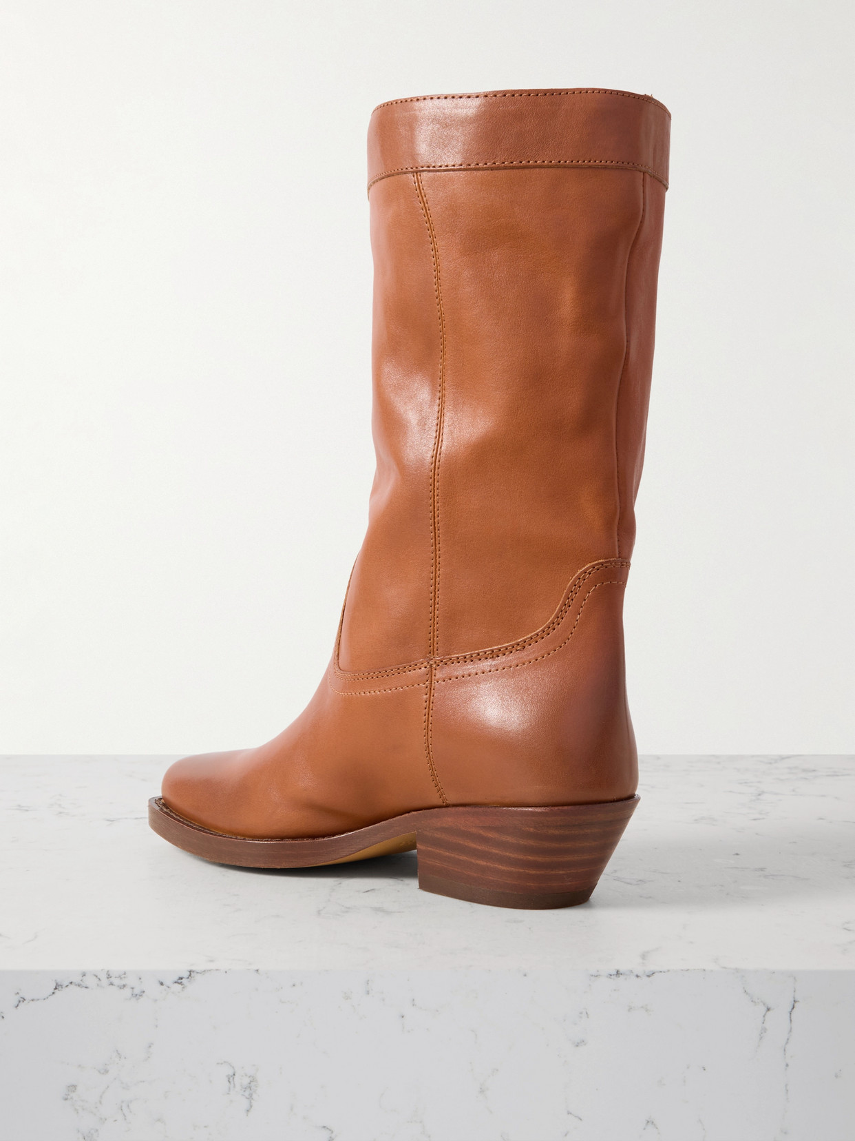 Isabel Marant Ademe Havana Leather Biker Boot In Brown