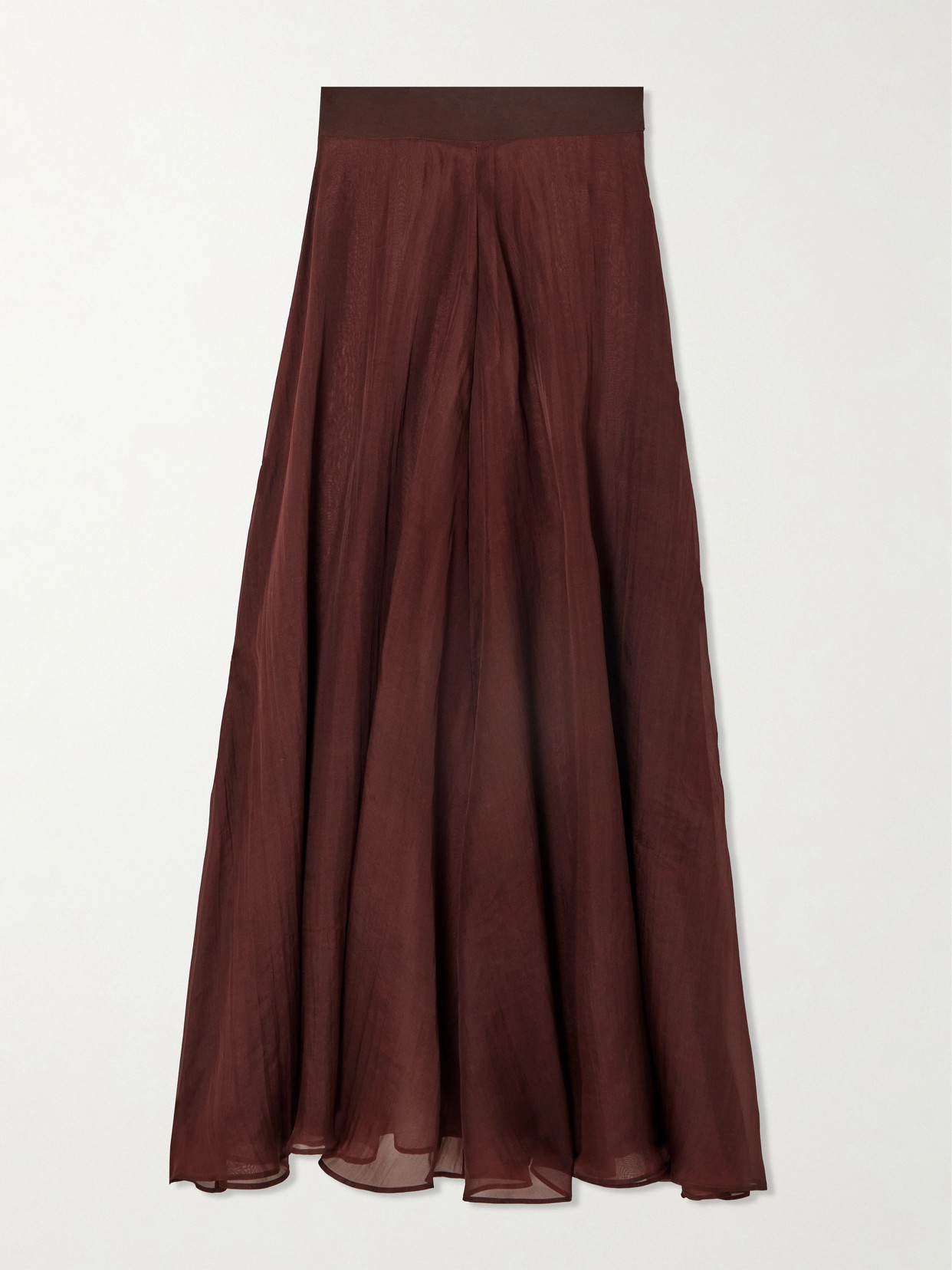 Esse Studios + Net Sustain Aire Silk-organza Maxi Skirt In Burgundy