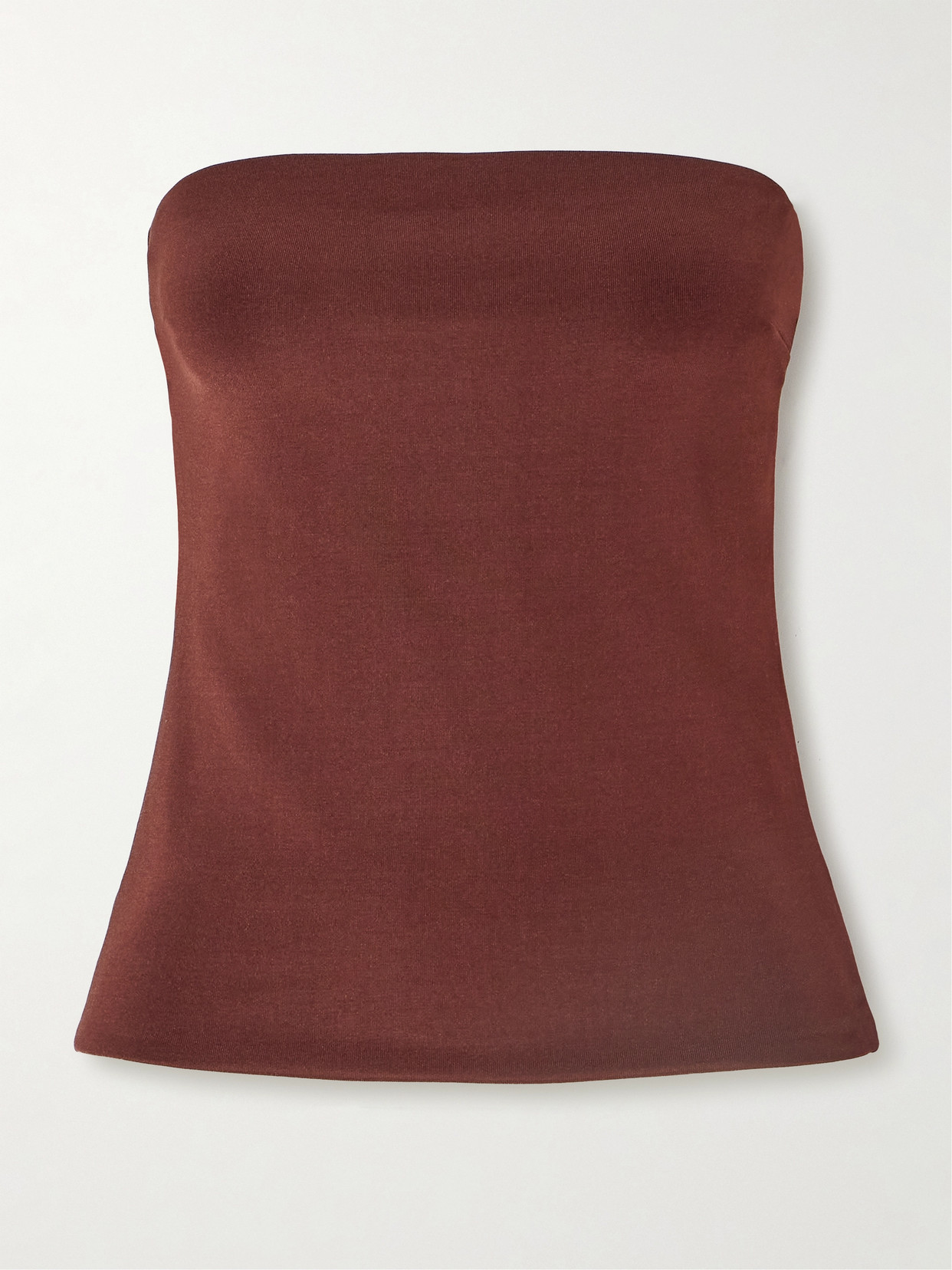 Esse Studios + Net Sustain Illi Strapless Ponte Top In Burgundy