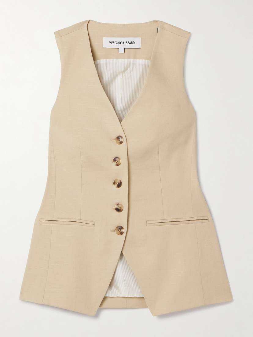 Veronica Beard Liff Linen-blend Vest