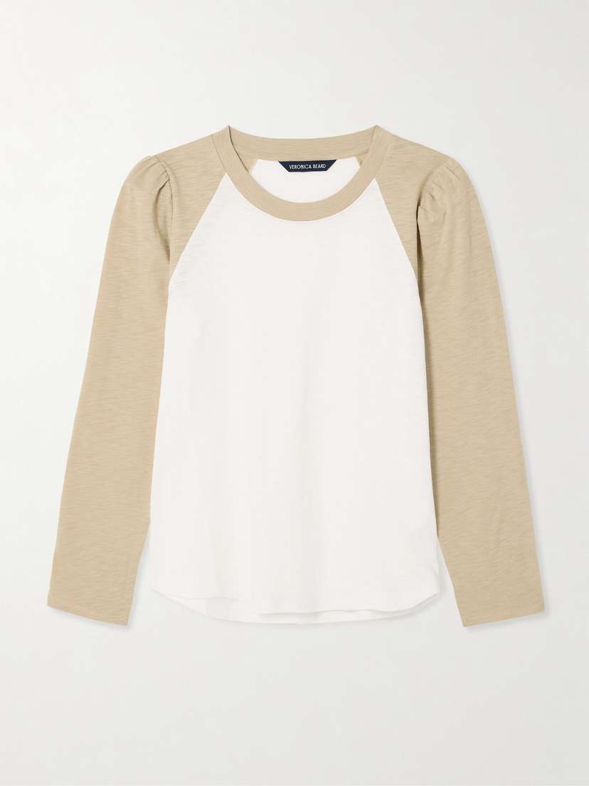 Veronica Beard Mason Slub Cotton-jersey T-shirt