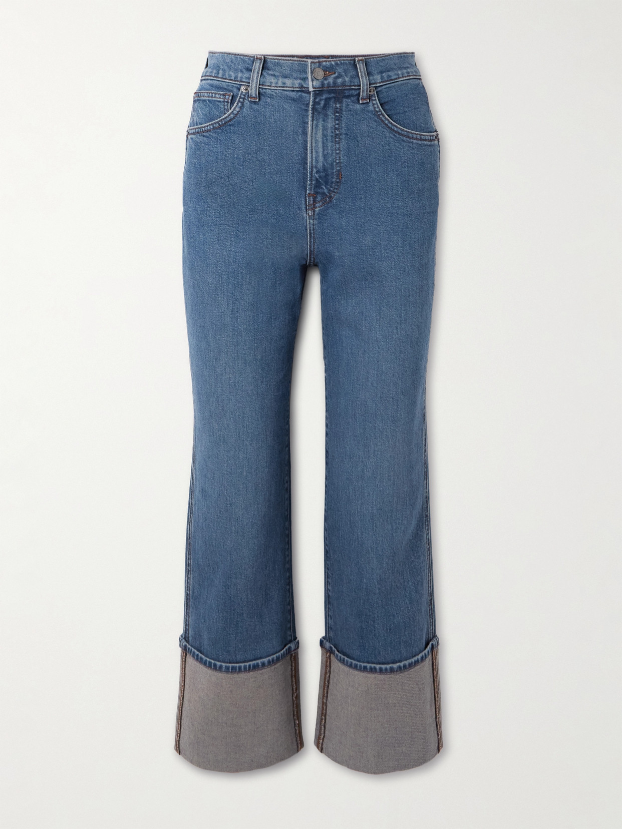 Veronica Beard - Dylan Cropped High-rise Straight-leg Jeans - Blue