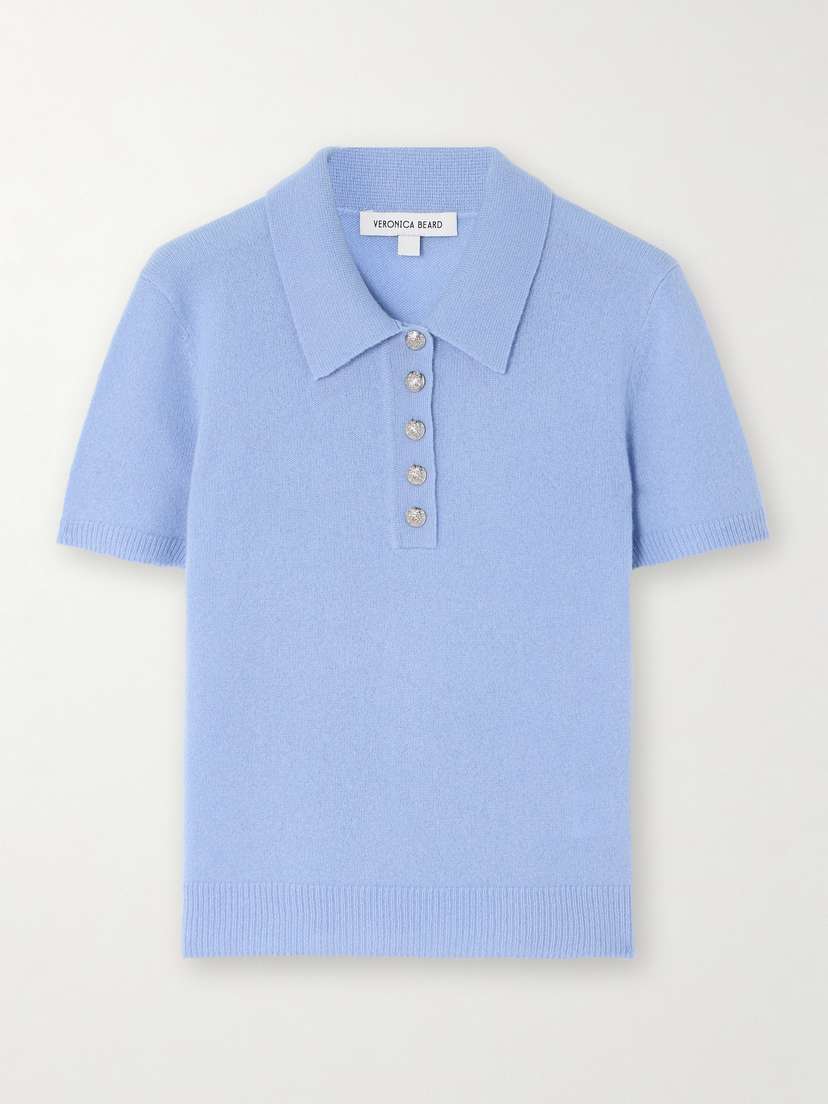 Veronica Beard Brandt Cashmere Polo Top - x large