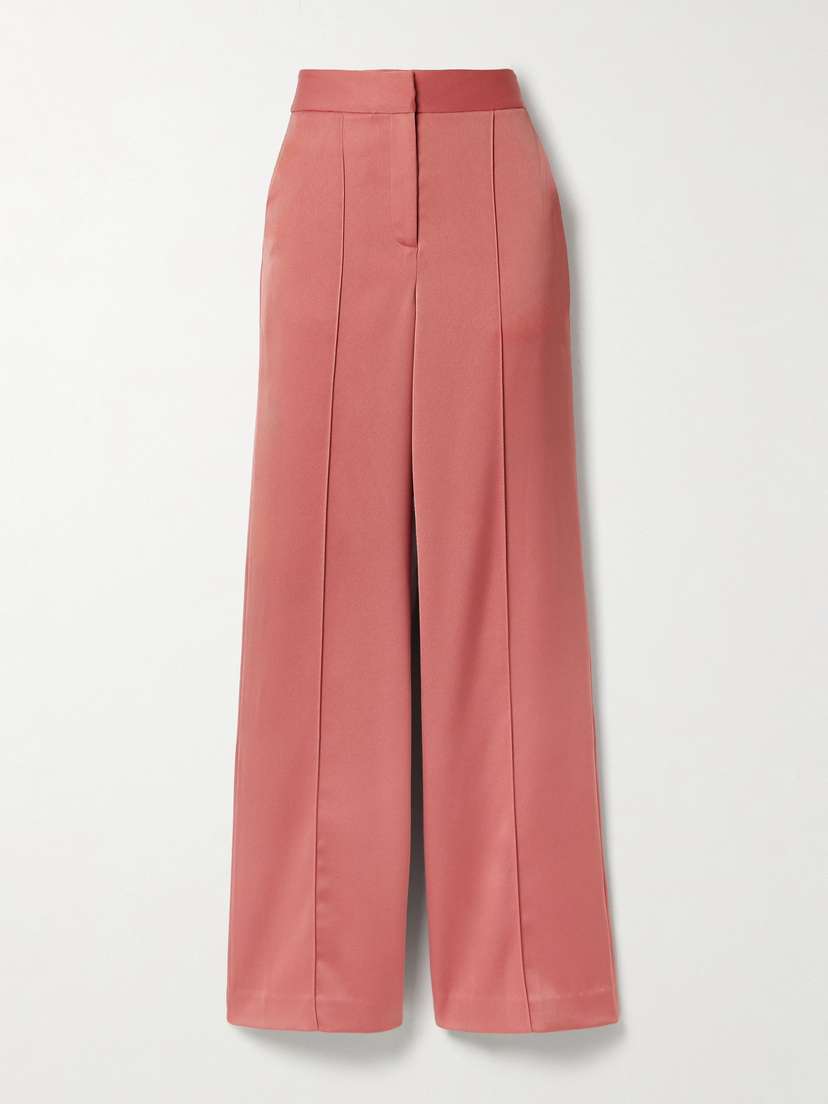 Veronica Beard Edia Satin Wide-leg Pants