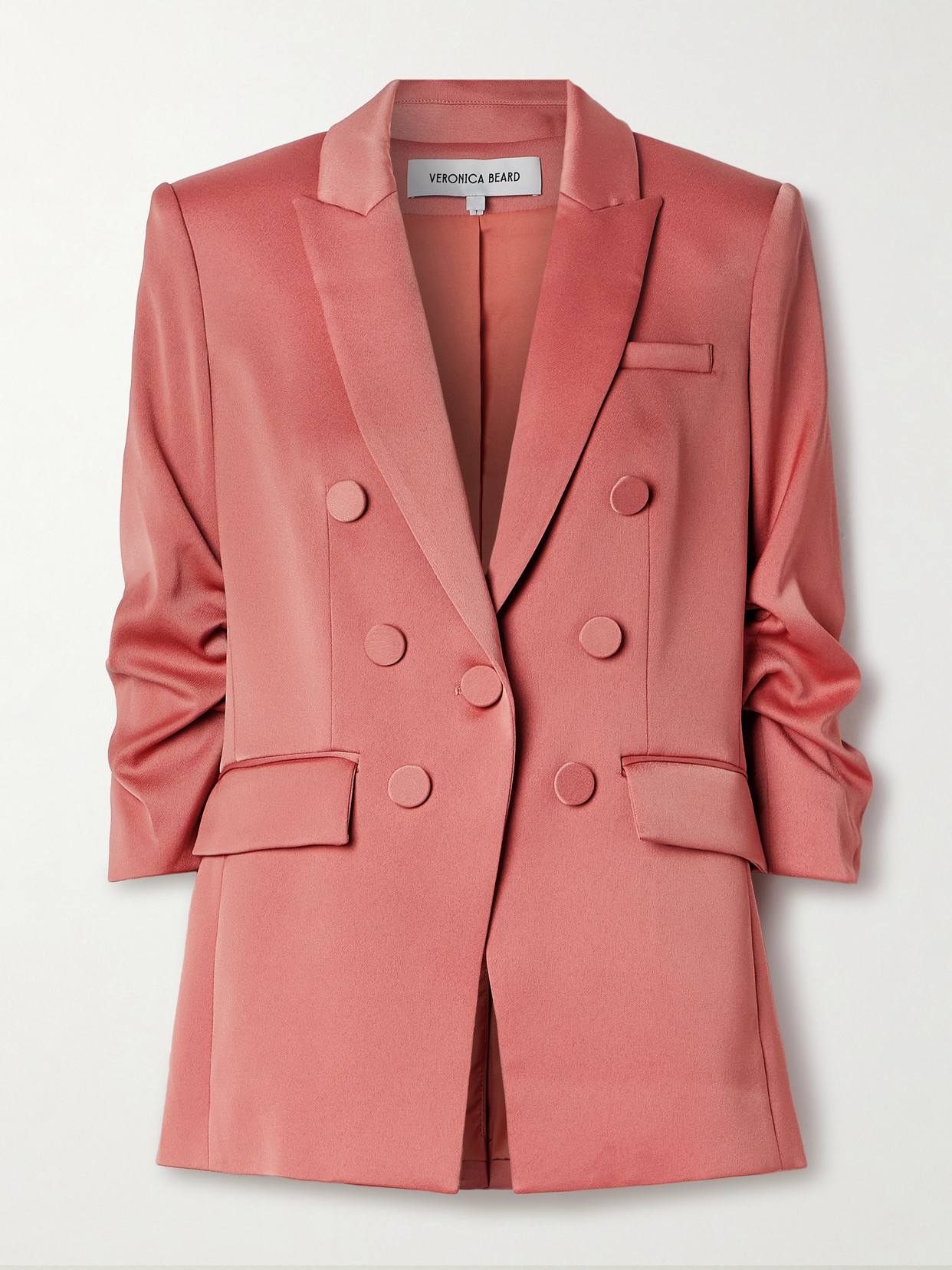 Veronica Beard - Tomi Dickey Gathered Satin Blazer - Pink