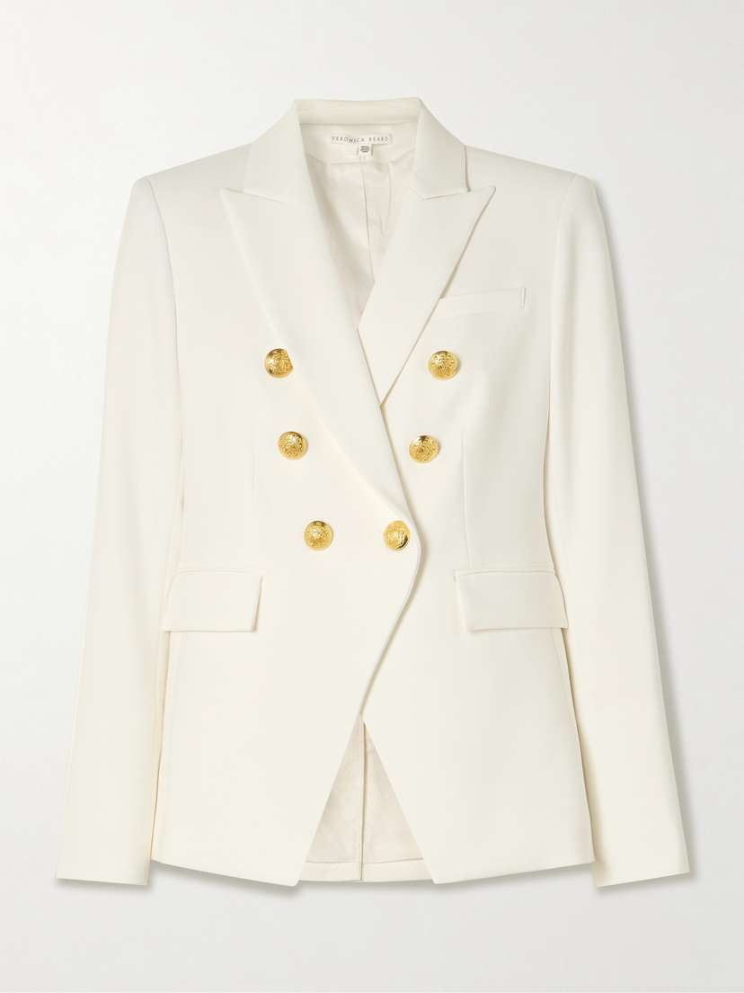 Veronica Beard Miller Dickey Double-breasted Grain De Poudre Blazer