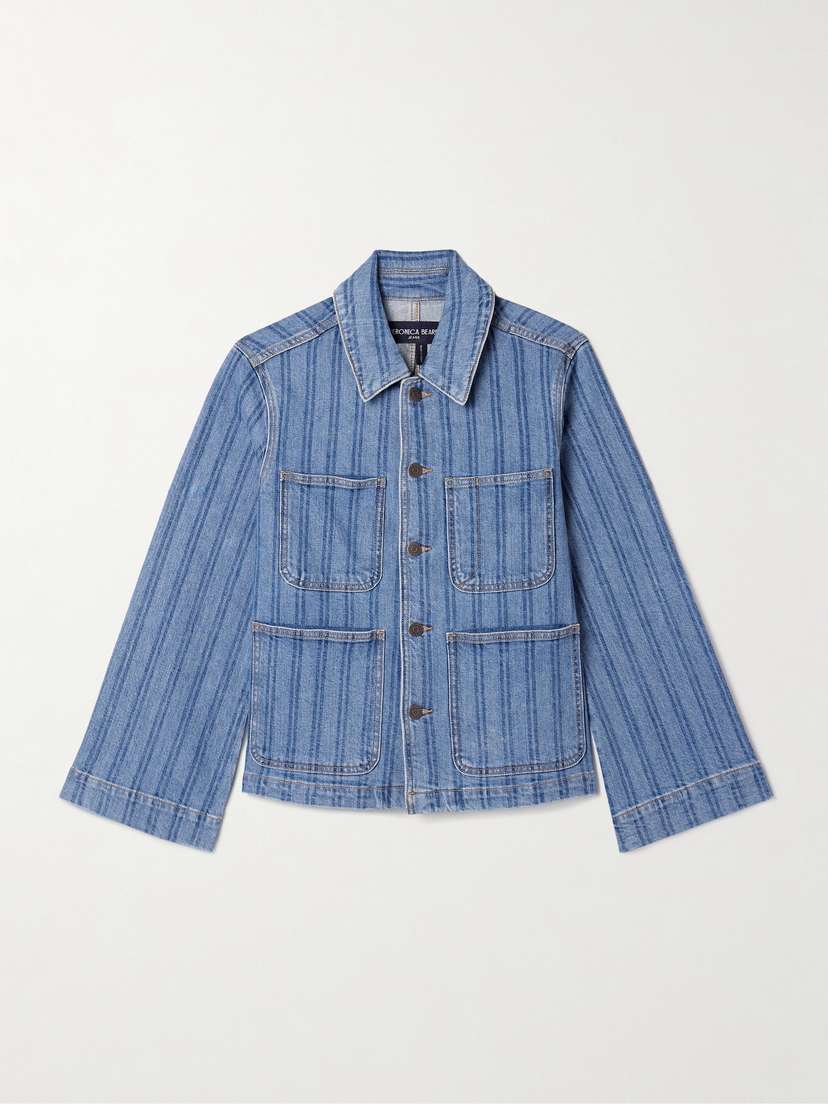 Veronica Beard Dahl Striped Denim Jacket