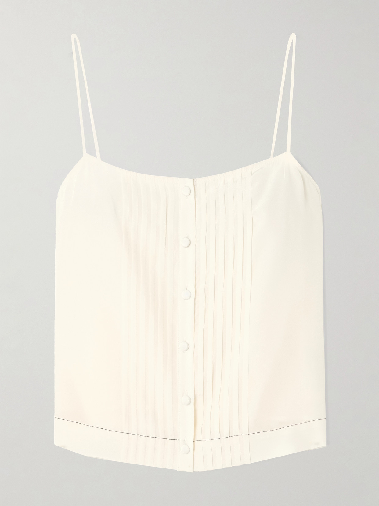 La Ligne - Pintucked Silk Camisole - Ivory