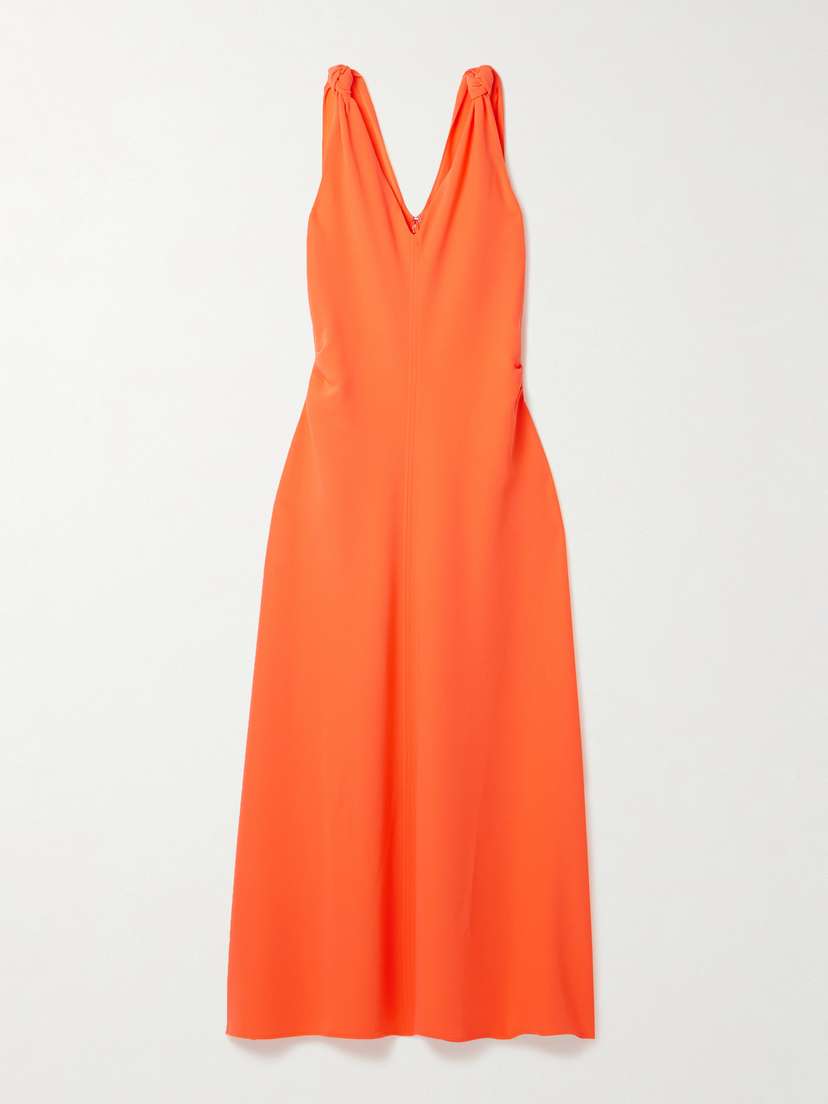 La Ligne Knotted Crepe Midi Dress