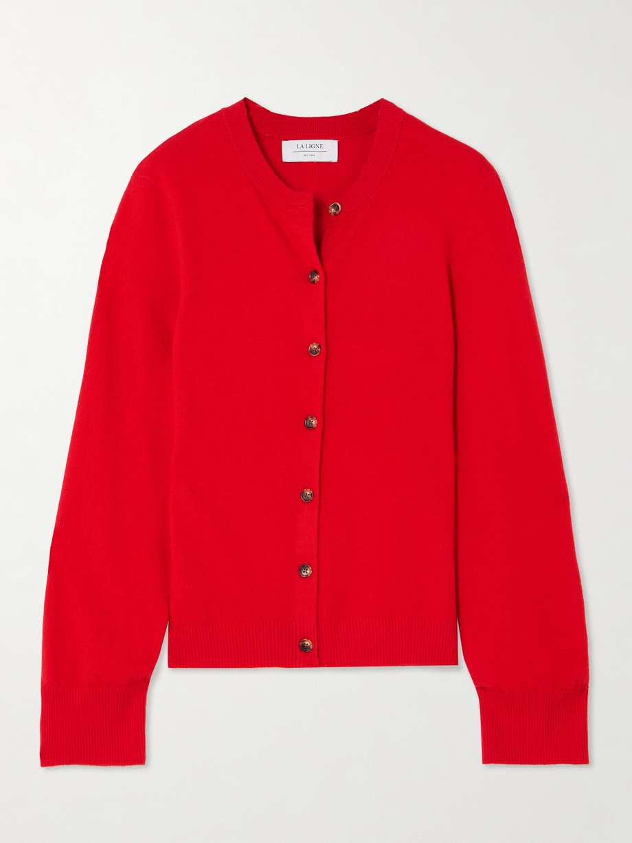 La Ligne's red 'Mateo' cardigan demonstrates the label's eye for timeless, well-made staples. The style is knitted with plenty of cashmere for softness and has just the right amount of stretch. It's detailed with a single stripe through the back, while loose sleeves balance the fitted body.