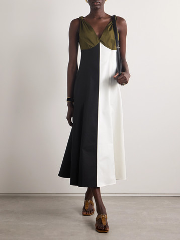 La Ligne Christine color-block cotton-blend midi dress