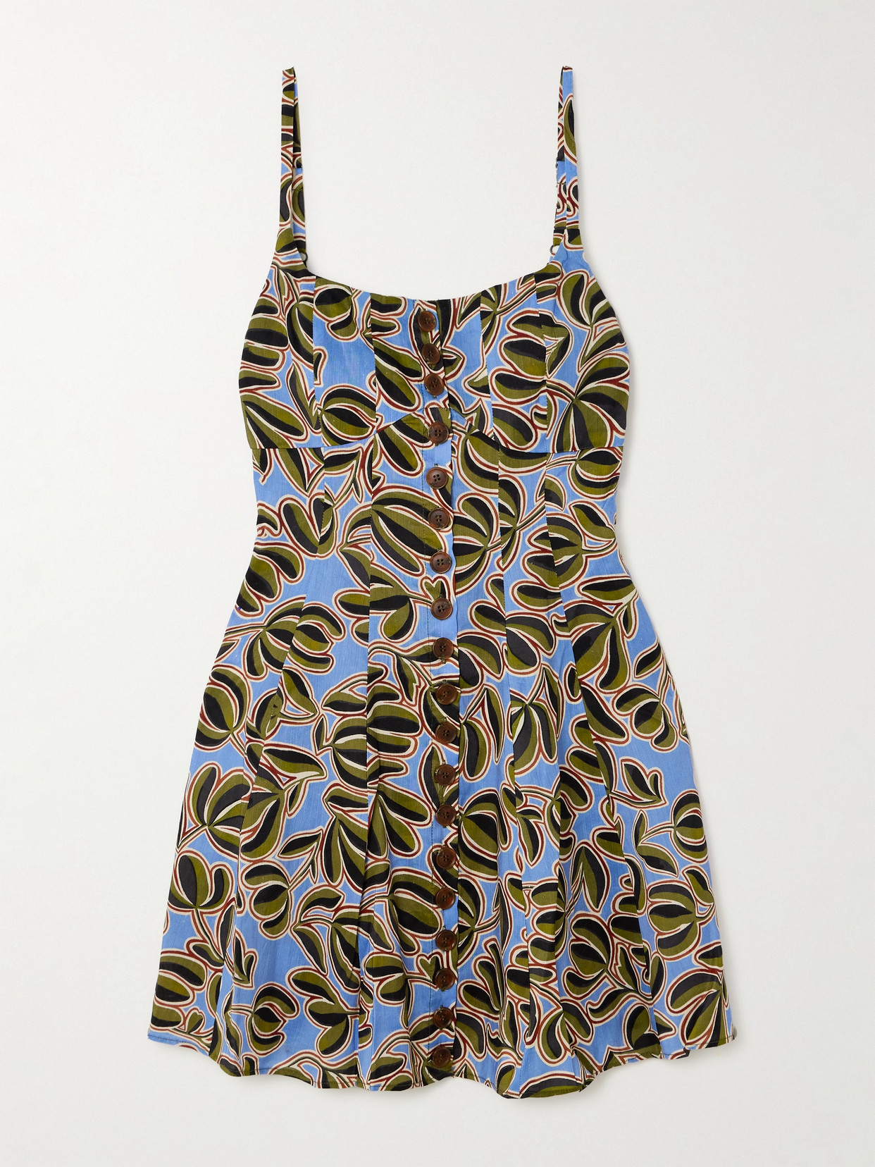La Ligne - Alba Printed Linen-blend Mini Dress - Multi