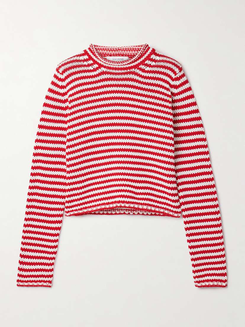 La Ligne Mini Marina Striped Cotton Sweater - x large