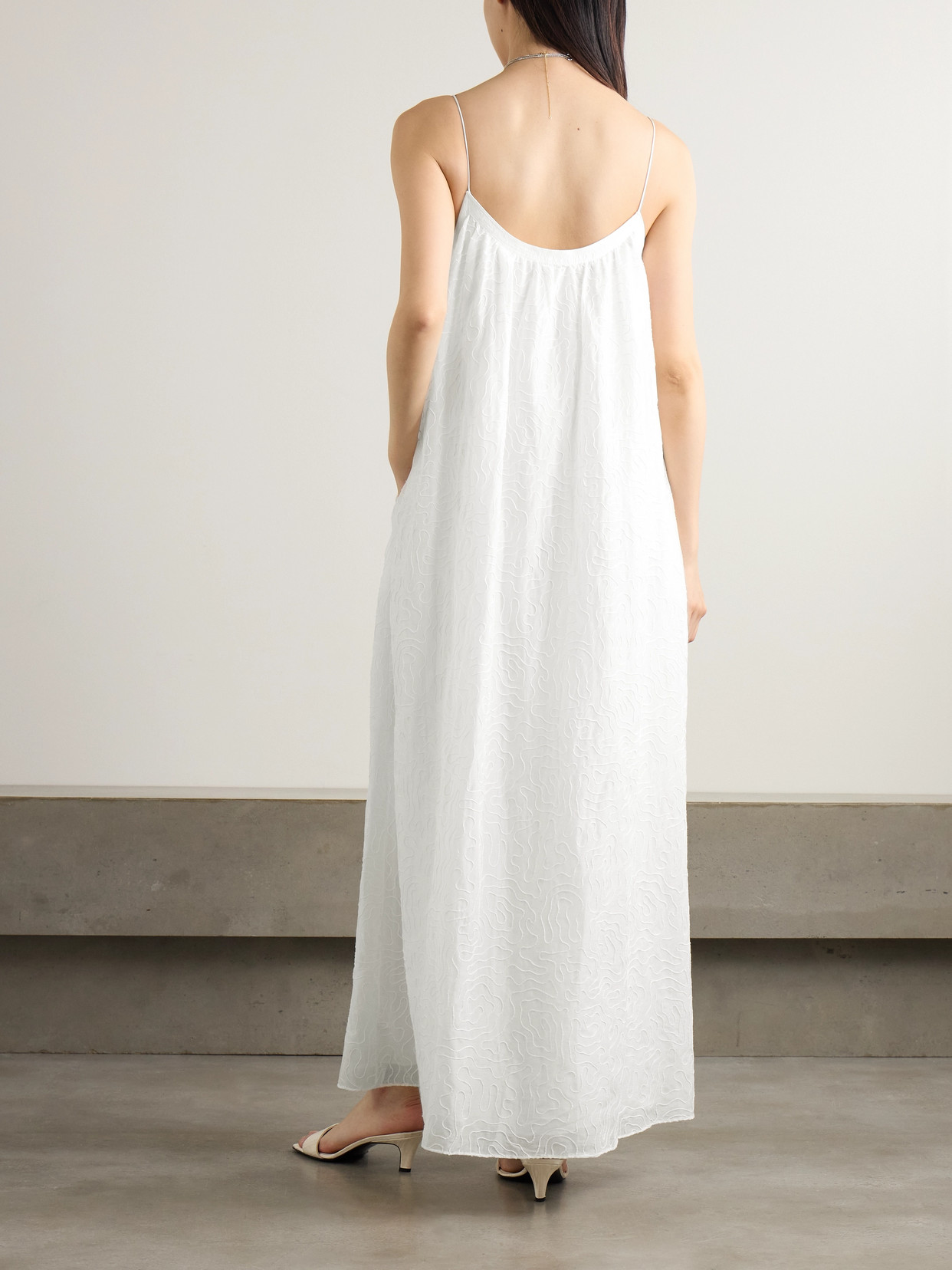 La Ligne Demeter Embroidered Cotton And Silk-blend Maxi Dress In Ivory
