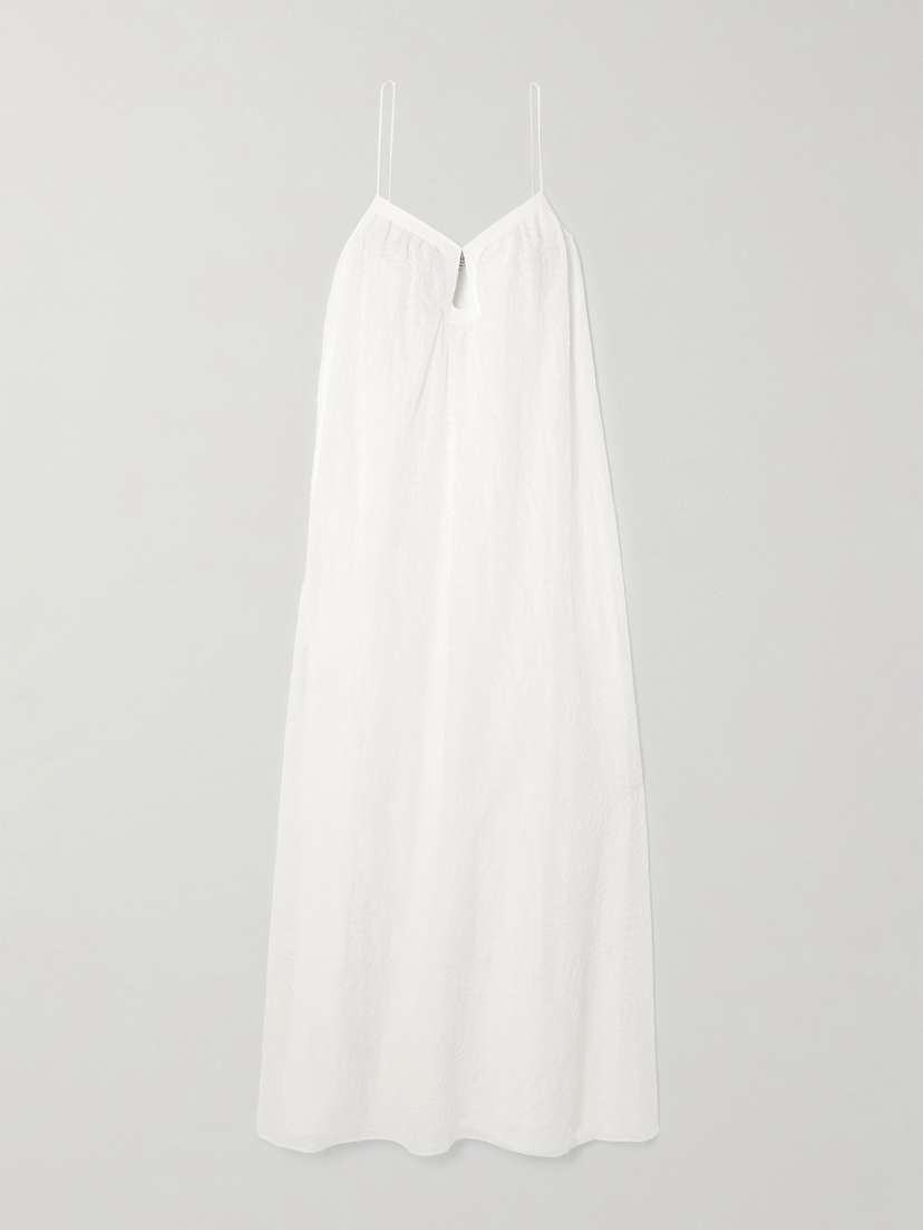 La Ligne Demeter Embroidered Cotton And Silk-blend Maxi Dress