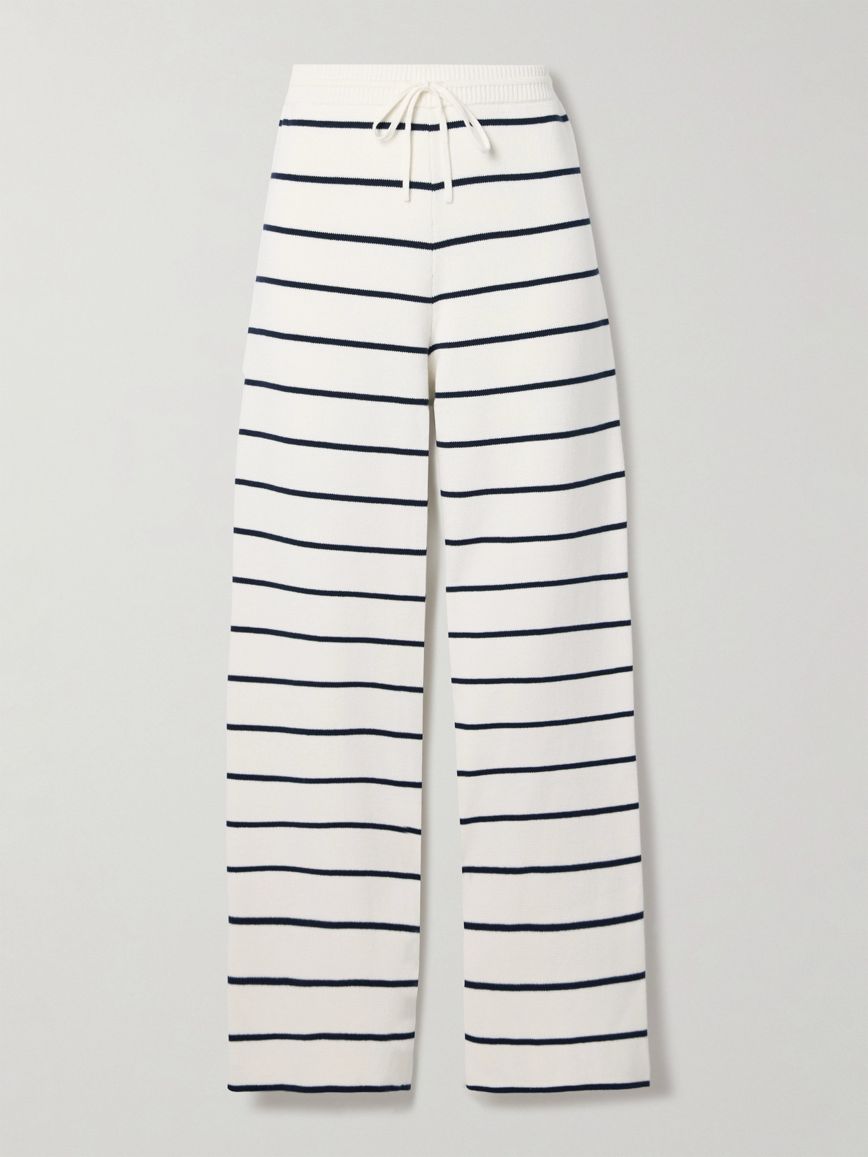 La Ligne - Striped Cotton Wide-leg Pants - Cream
