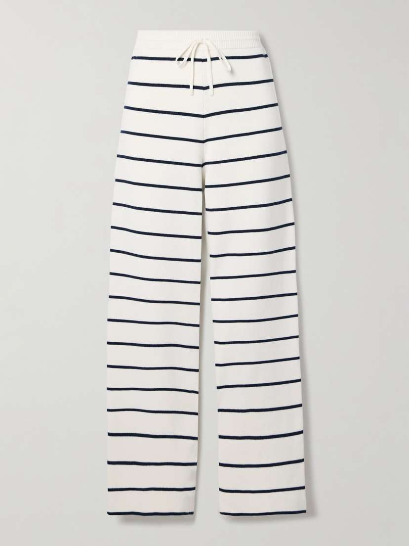 La Ligne Striped Cotton Wide-leg Pants - x large