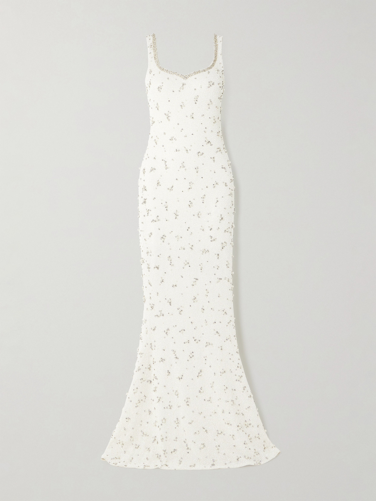 Clio Peppiatt Embellished Stretch-tulle Gown In Ivory