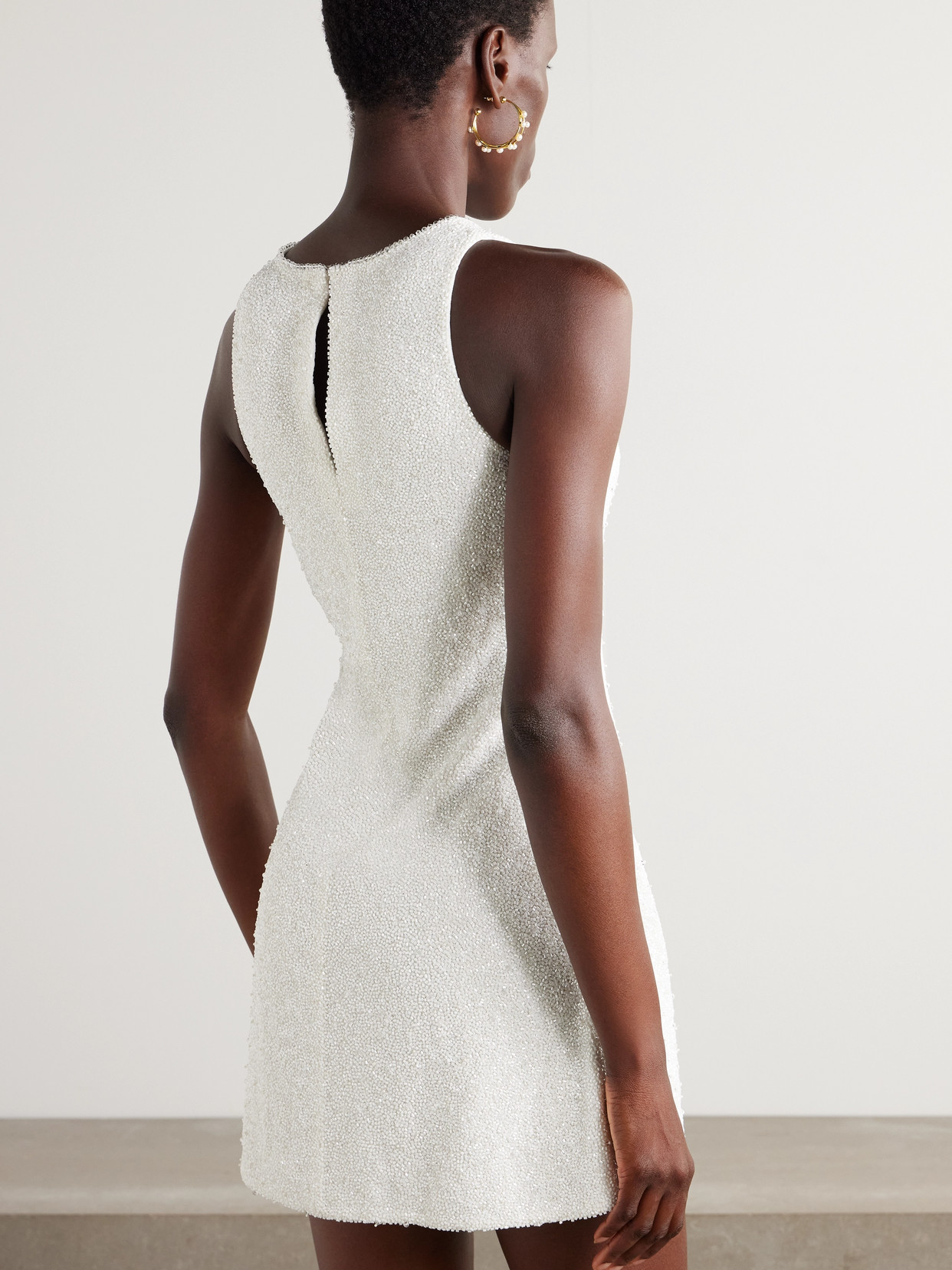 Clio Peppiatt Lille Bow-embellished Stretch-tulle Mini Dress In Ivory