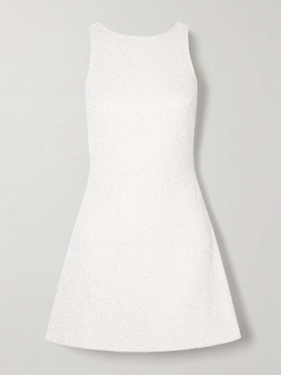 lille bow-embellished stretch-tulle mini dress