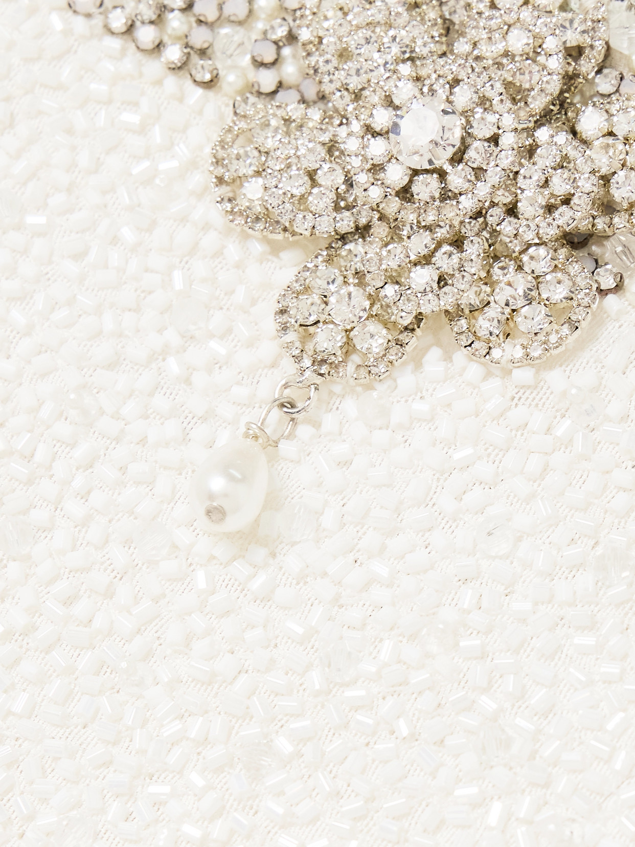 Clio Peppiatt Daisy Crystal And Bead-embellished Stretch-tulle Mini Dress In Ivory