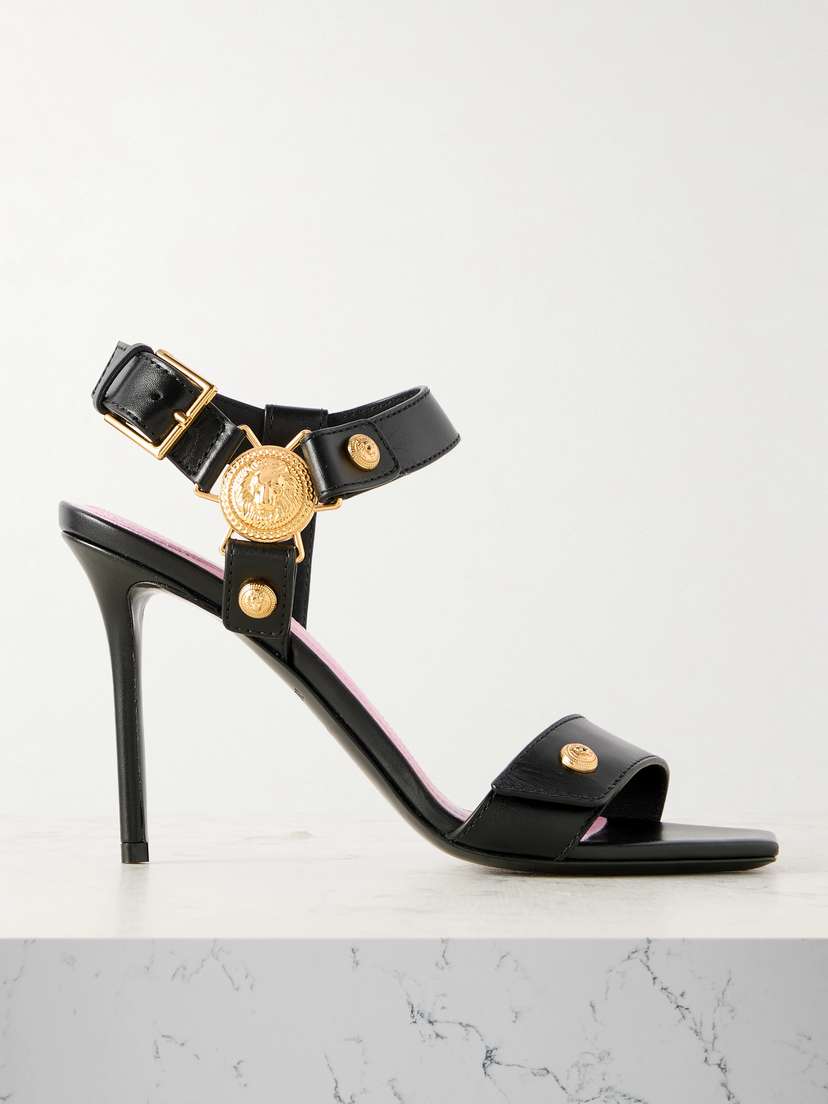 Balmain Eva Embellished Leather Sandals