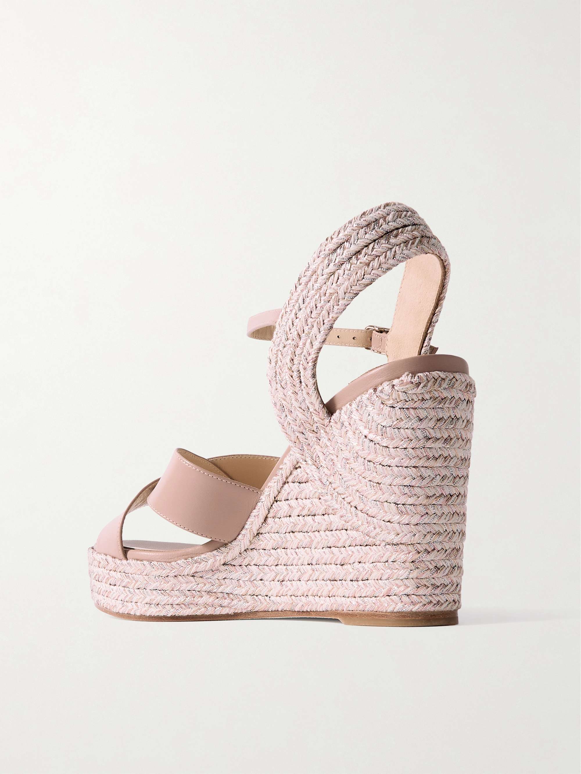 JIMMY CHOO Sandales compensées façon espadrilles en cuir Dellena 100
